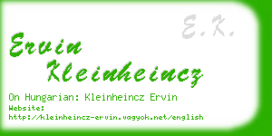 ervin kleinheincz business card